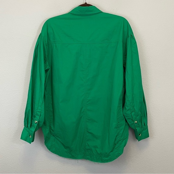 FANTASTIC FAWN Kelly Green Oversized Raw Shirt Size S - Picture 8 of 9